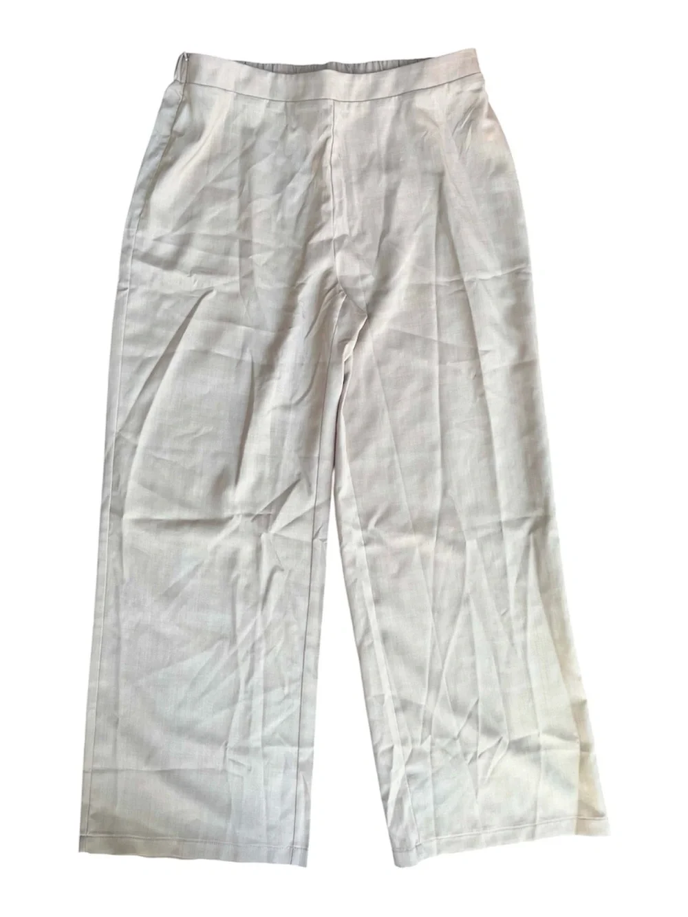 SHEIN Wide Leg Palazzo Pants Tan Zip Up Size PL